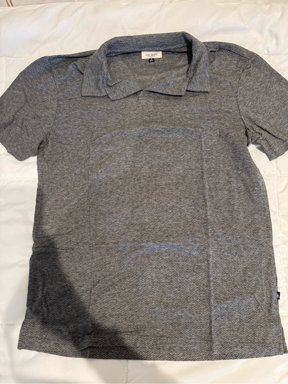 Civil society Mens gray short sleeve polo